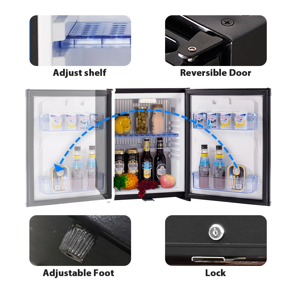 SMAD quiet fridge for rvs with adjustable feet and shelves
