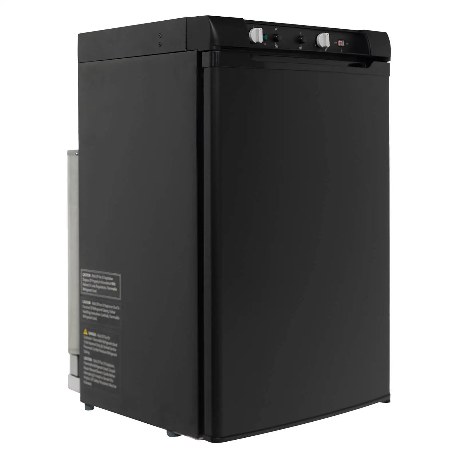 SMETA Propane Camper Refrigerator, 12v Mini Propane Fridge for RV Camper  Truck Trailer, 3-way 110V/12V/Gas Mini Refrigerators, 1.4 Cu.Ft, Black