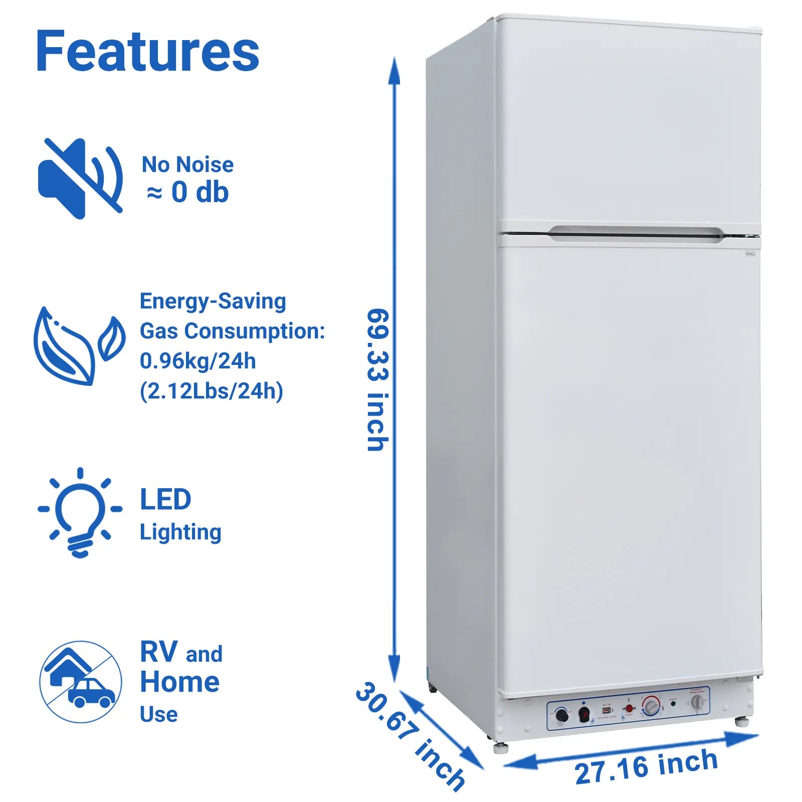 13.4 cubic foot off-grid refrigerator dimensions