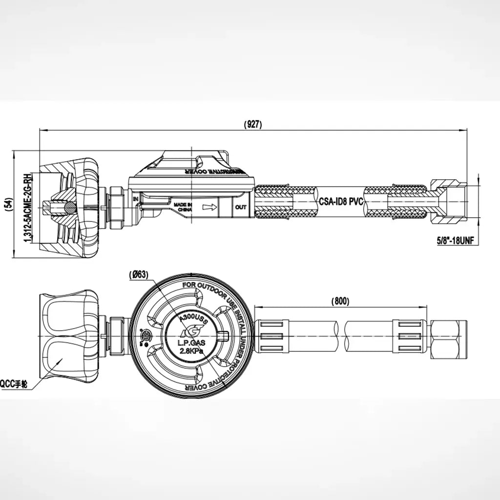 SMAD Propane Gas Regulator Specification