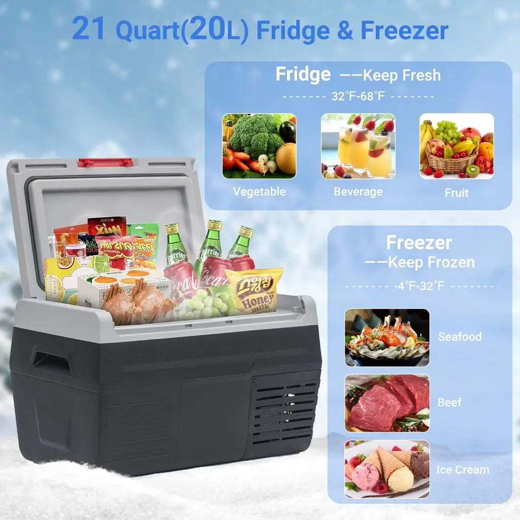 12V movable fridge freezer, temperature from -20℃ to 20℃