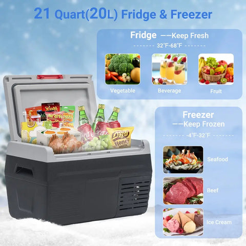 12V movable fridge freezer, temperature from -20℃ to 20℃