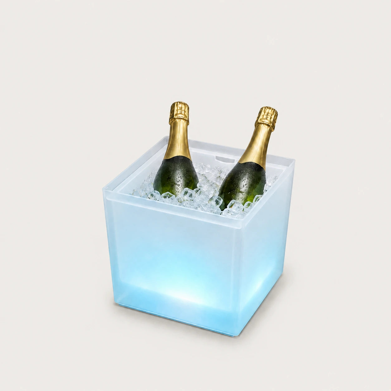 SMAD 3.5L modern square LED ice bucket with two wine bottles