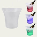SMAD 5L classic round LED ice bucket with color-changing lights for wine and champagne