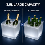 SMAD 3.5L modern square LED ice bucket capacity for bottles and cans