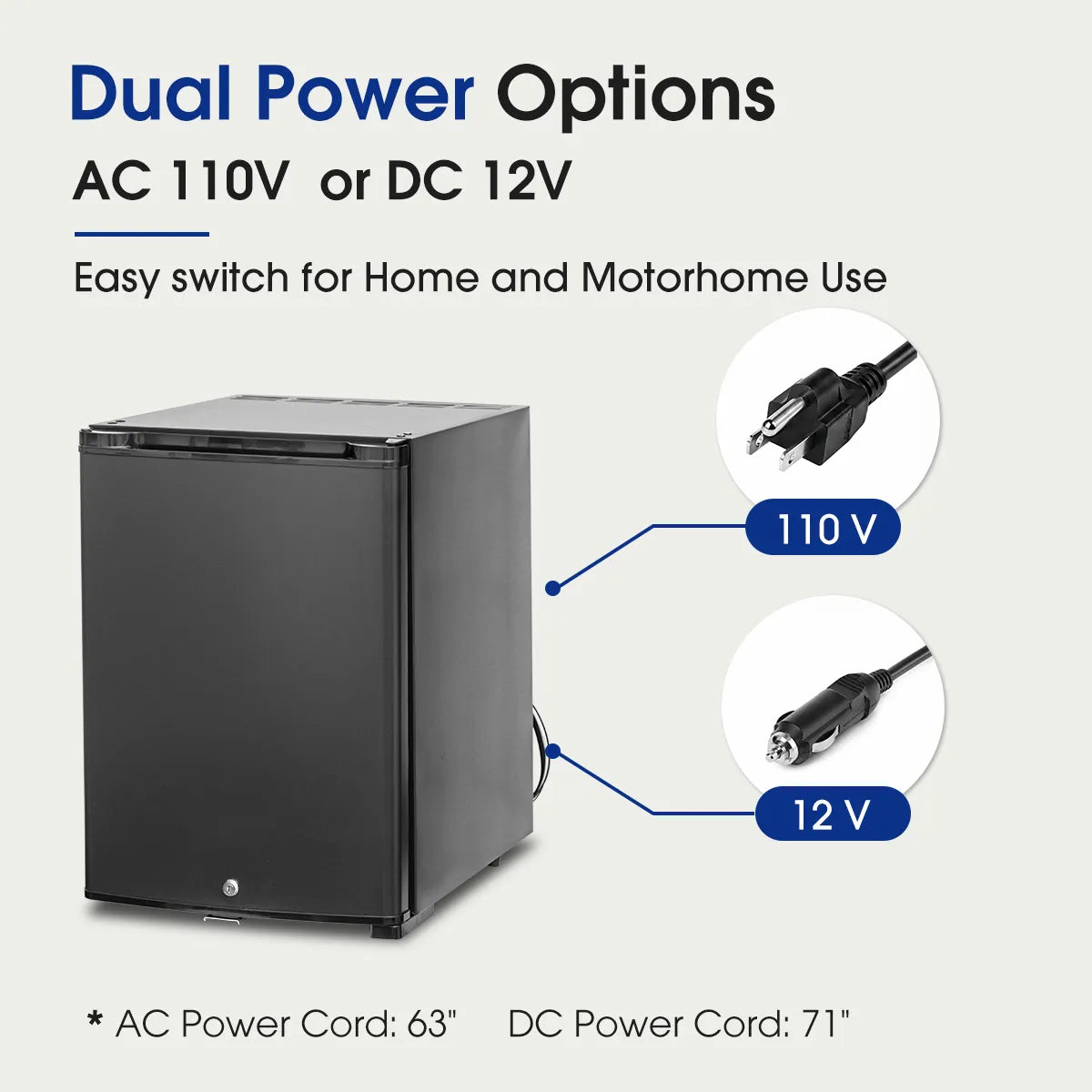 SMAD 40L dual powered AC and DC single door outdoor refrigerator