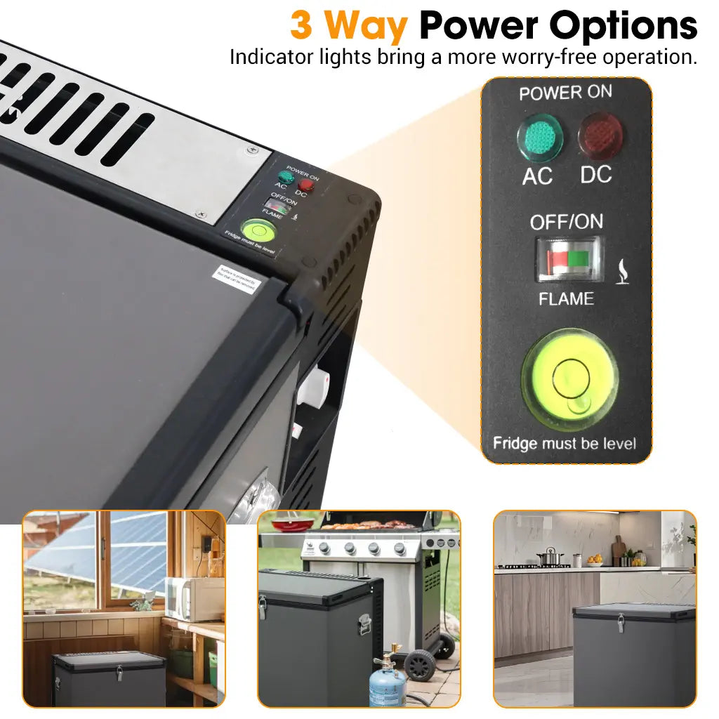 AC/DC/Gas(propane) 3 way energy support miniature freezer 2.4 cu ft SMAD