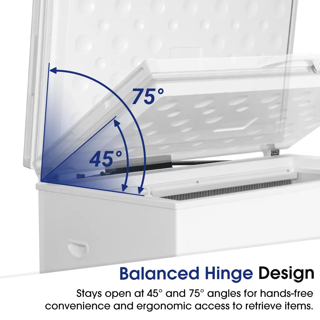 SMAD deep freezer with balanced Hinge 