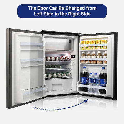 SMAD caravan refrigerator with freezer, removable reversible door, left or right two direction