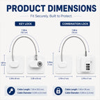 Refrigerator lock dimensions for key and combination lock models