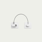 White refrigerator lock with key and flexible steel cable