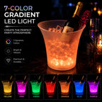 Classic round LED ice bucket with seven-color gradient lighting modes
