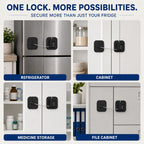 SMAD refrigerator lock options for cabinets, drawers, appliances, and storage doors