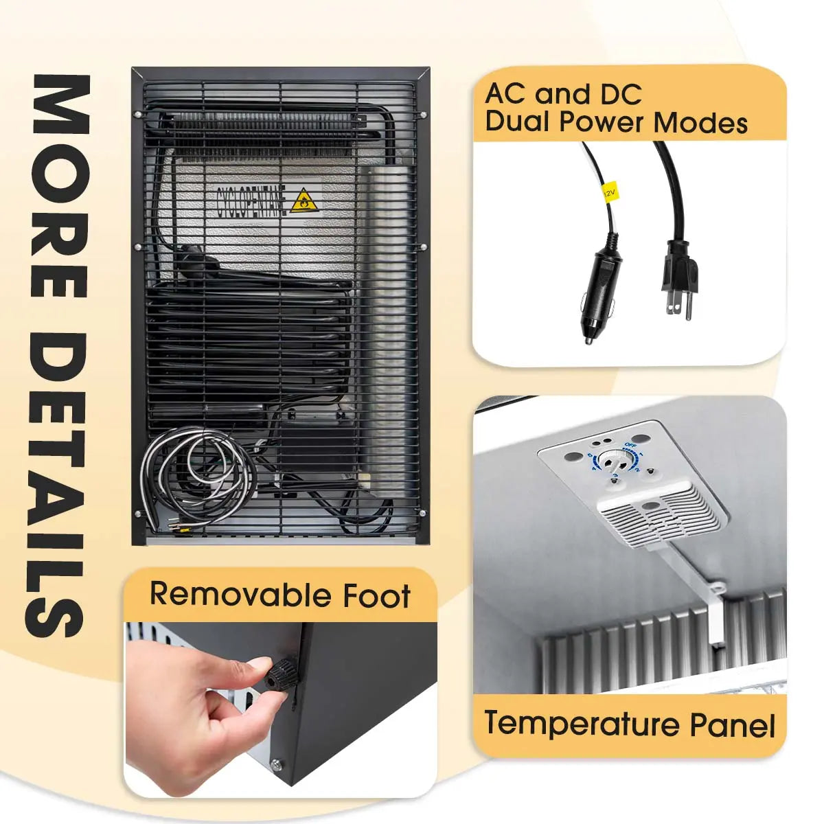 DC/AC double energy options fridge 12V
