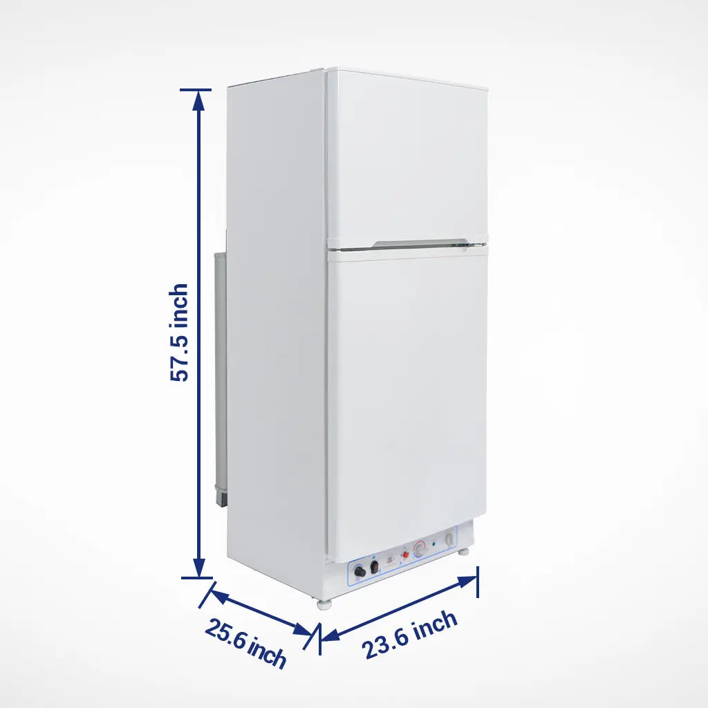 SMAD  6.1 Cu.ft Propane Refrigerator with Top Freezer, Gas Electric 2 Way Fridge for Off-grid Living