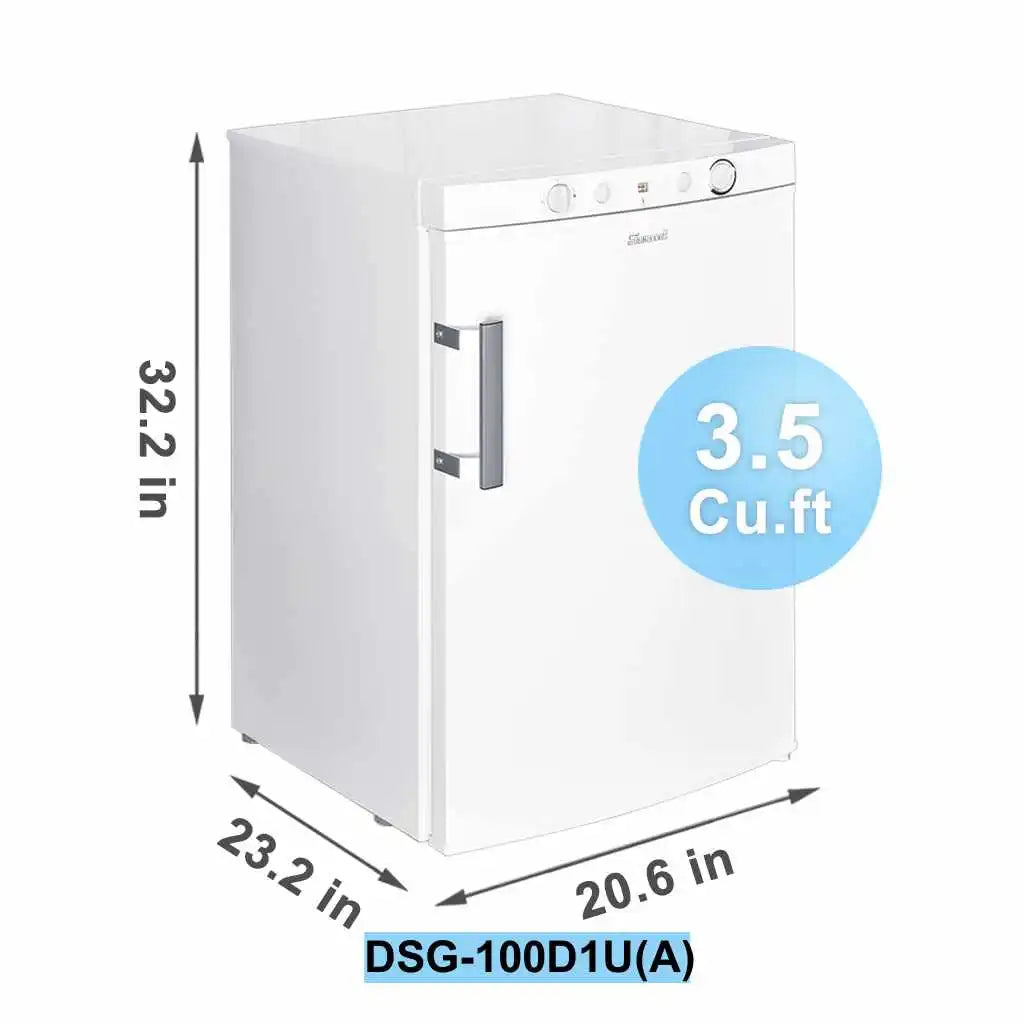 Smad 3 Way 3.5 Cu ft Propane Refrigerator Freezer 110V/12V/Gas Caravan  Camper RV 