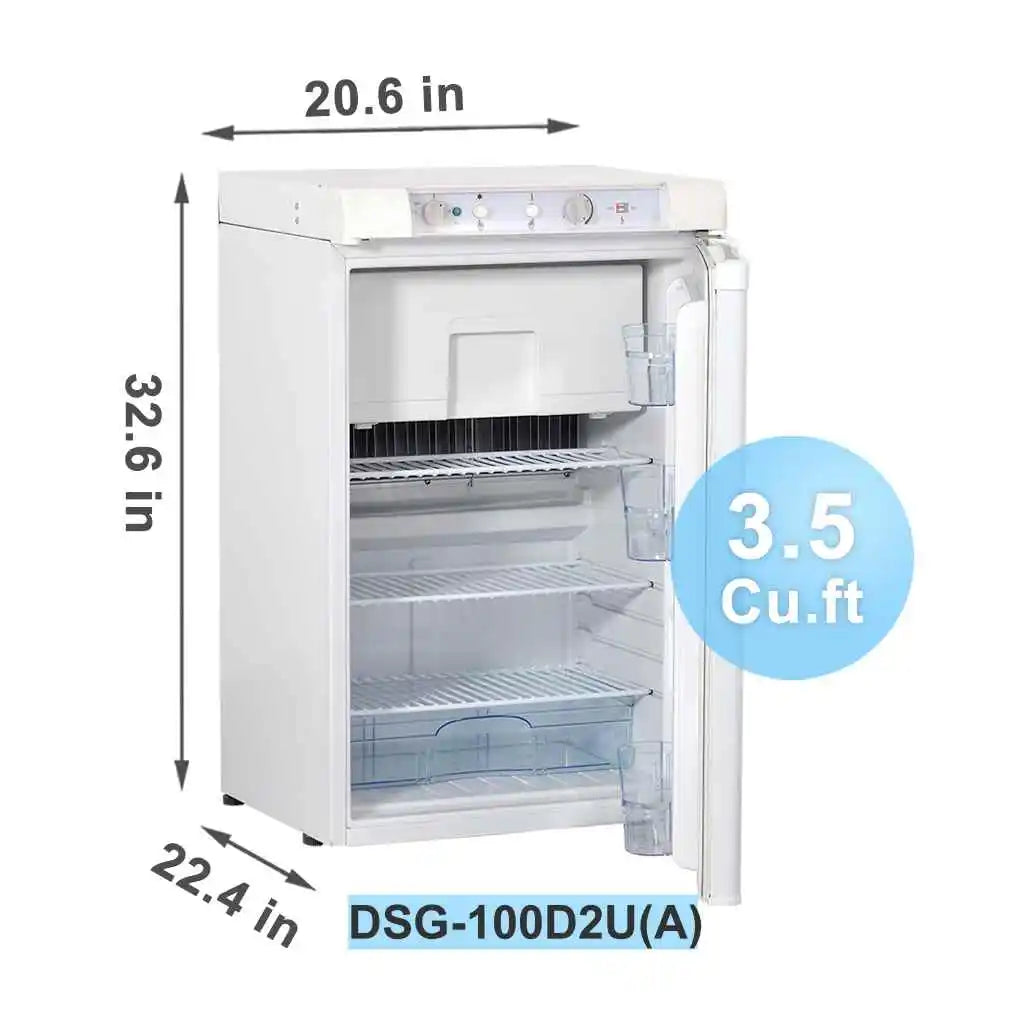 Small Propane Refrigerator  EZ Freeze 10 Cubic Foot Black