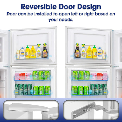 SMAD 10cu.ft propane fridge freezer with reversible door design