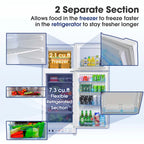 SMAD 9.4cu.f big capacity gas fridge with double door and top freezer