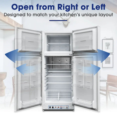 SMAD camping large refrigerator and freezer with reversible door 