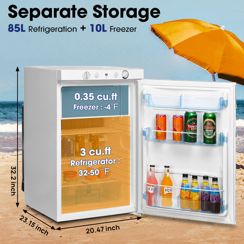 SMAD fridge with top freezer, temperature range from -4℉-50℉
