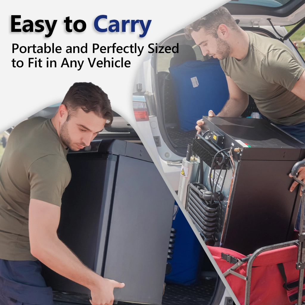 SMAD Portable gas fridge can be set up in your vehicle for travel