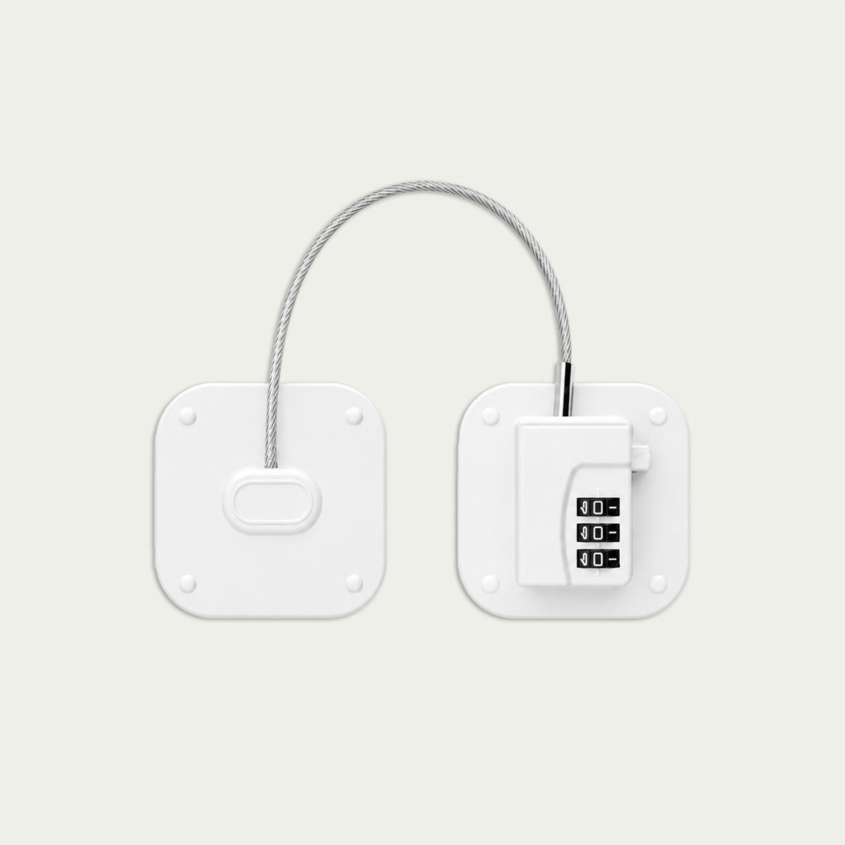 White combination refrigerator lock with resettable code