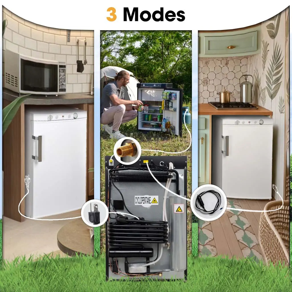 DC12V AC110V Gas 3 way powered Refrigerator