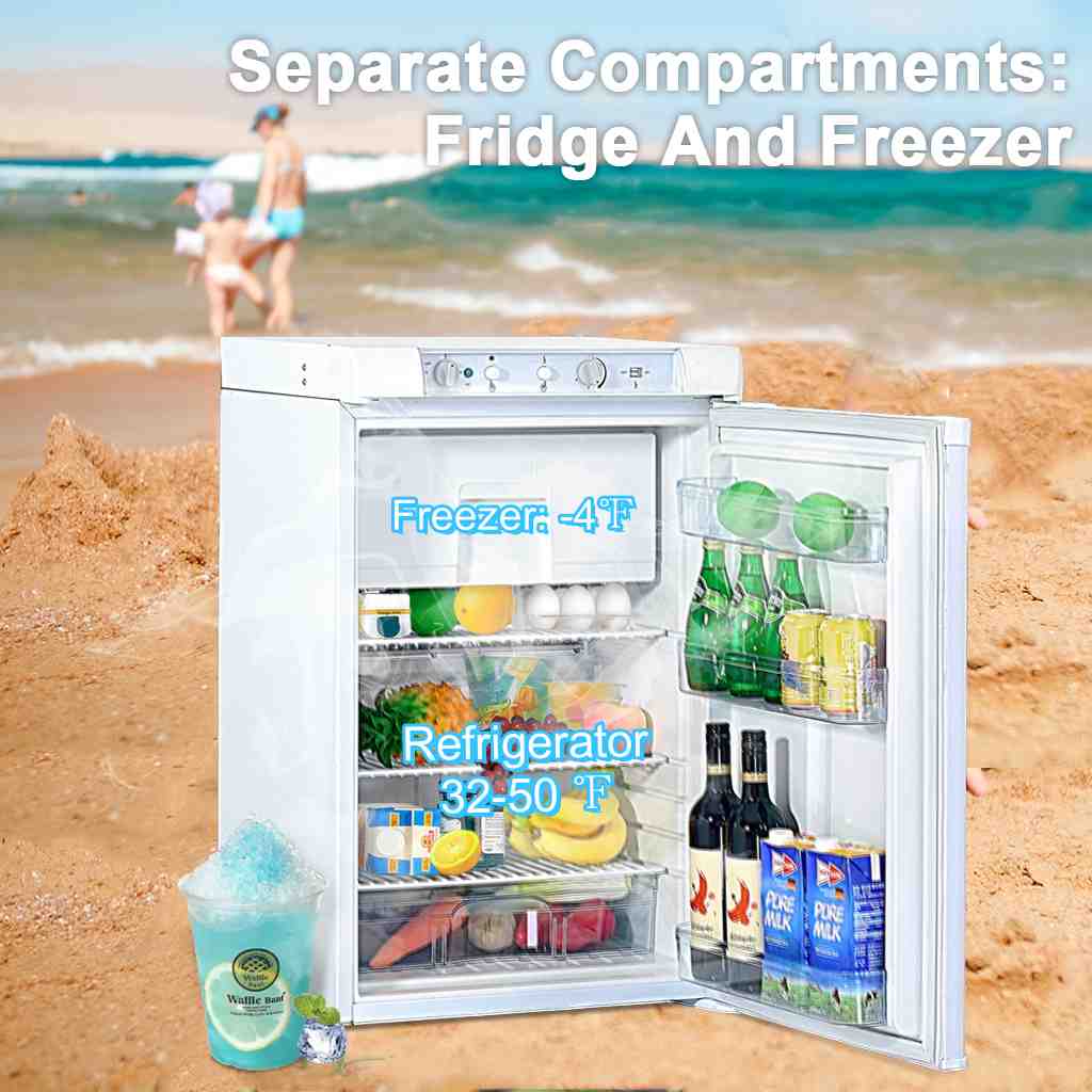 SMAD 3.5 cu.ft Propane Refrigerator 3 Way Gas Refrigerator with Freezer