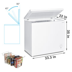 SMAD Chest Freezer With Fast Cooling-7.0 cu.ft - Dimensions view