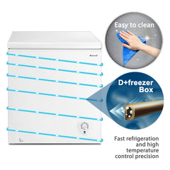 "SMAD Chest Freezer With Removable Basket-5.0 cu.ft  - Easy to Clean, D+Freezer Box, Fast Refrigeration and High Temperature Control Precision."