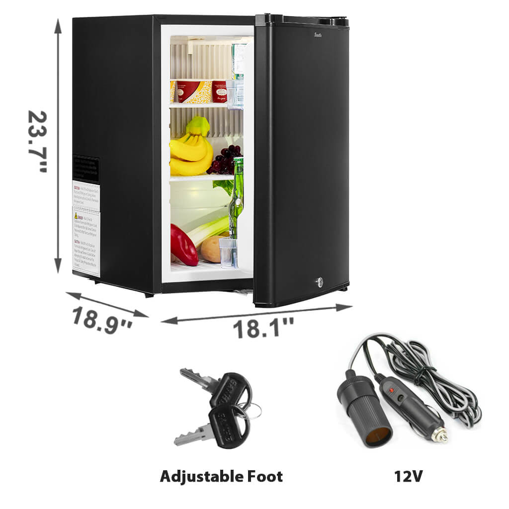 SMAD 2.1 cu.ft Mini Fridge Absorption Refrigerator - dimensions view