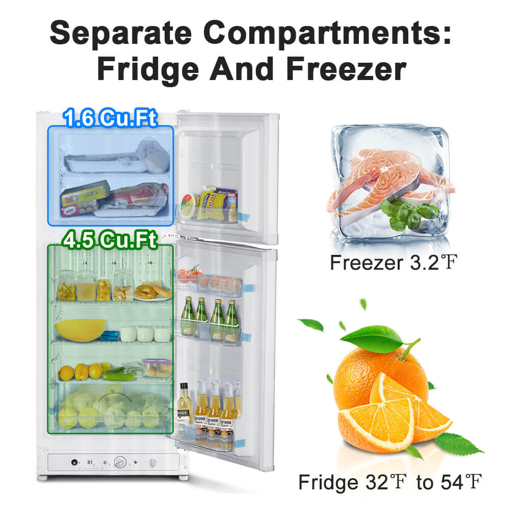 SMAD Propane GAS Refrigerator with Freezer-6.1 Cu.ft  - Multi-functional view