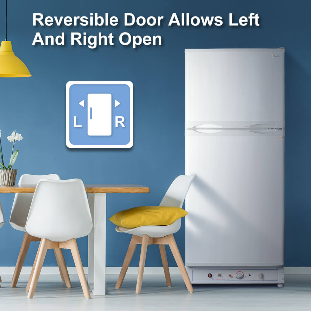 SMAD Propane GAS Refrigerator with Freezer-6.1 Cu.ft  - Reversible Door