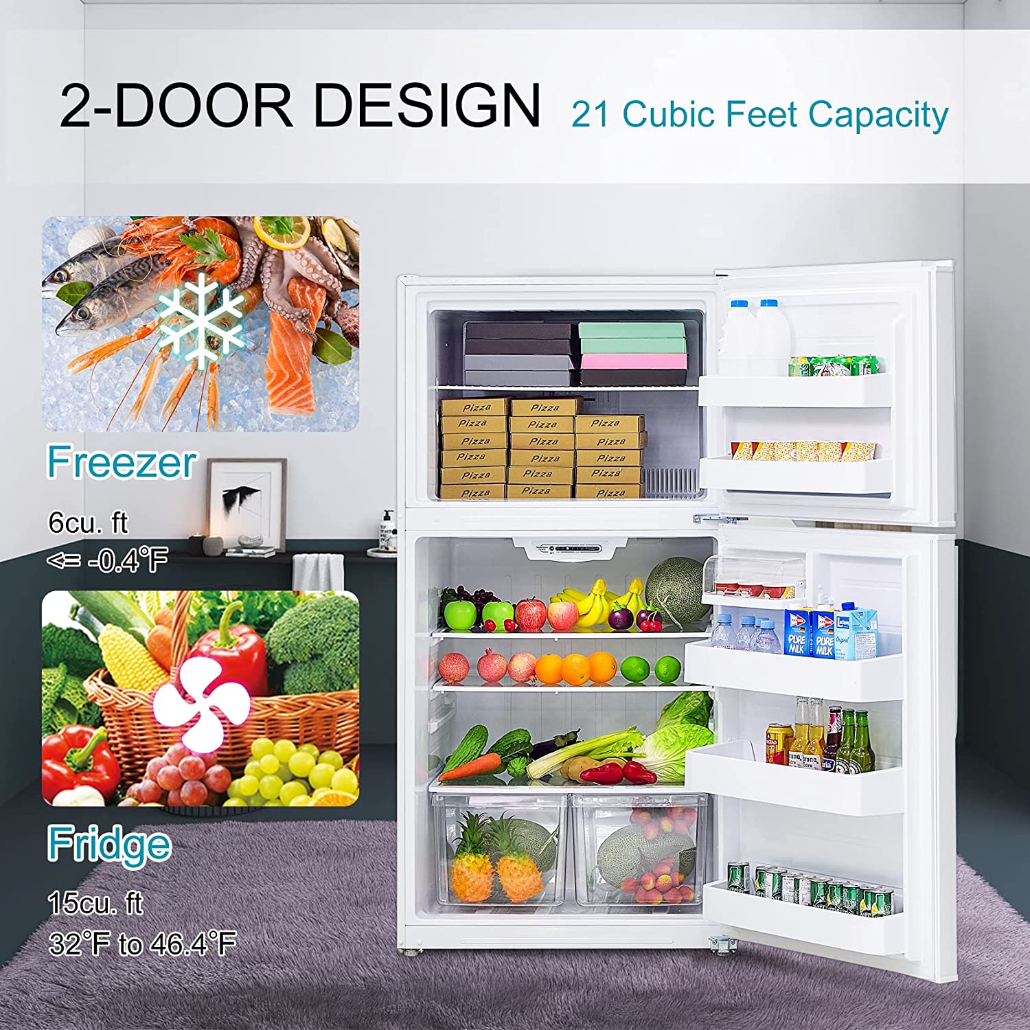 Smad appliances' 2-door refrigerator design view