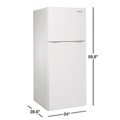 SMAD 12 cu.ft Top-Freezer Reversible Door Refrigerator Color Stainless Steel/White - dimensions view
