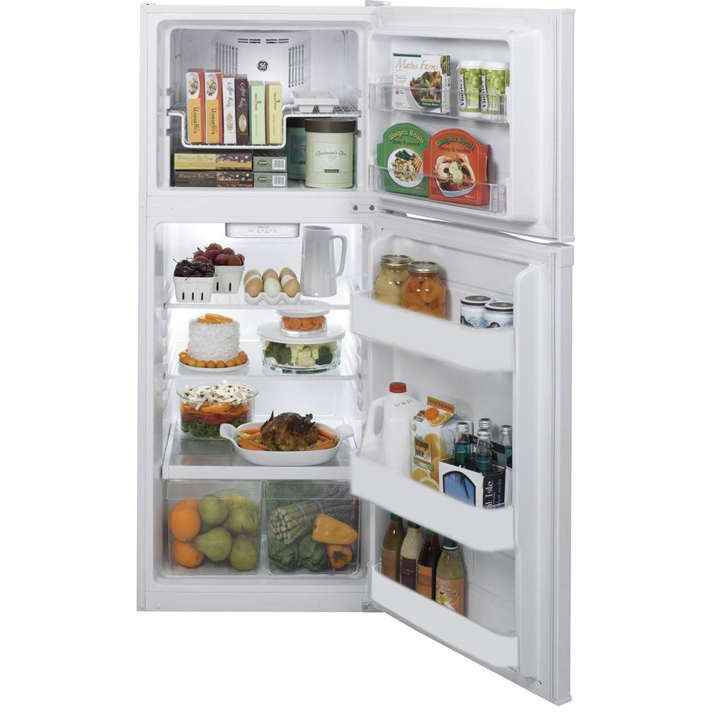 SMAD 12 cu.ft Top-Freezer Reversible Door Refrigerator Color Stainless Steel/White - Product open-view image