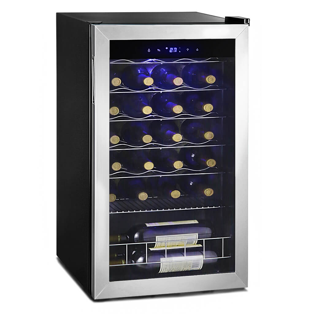 SMAD 28-Bottle Capacity Wine Cooler in Stainless Steel - front view