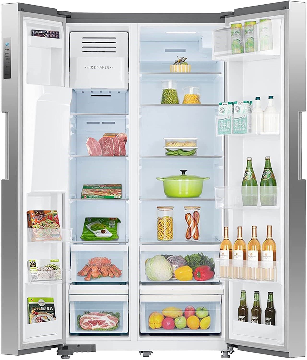 SMAD 36-inch Wide Side-by-Side Refrigerator-26.3 cu.ft. - open view
