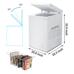 SMAD Chest Freezer Mini Freezer-3.5 cu.ft - Dimensions view