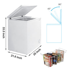 SMAD Chest Freezer With Removable Basket-5.0 cu.ft - Dimensions view