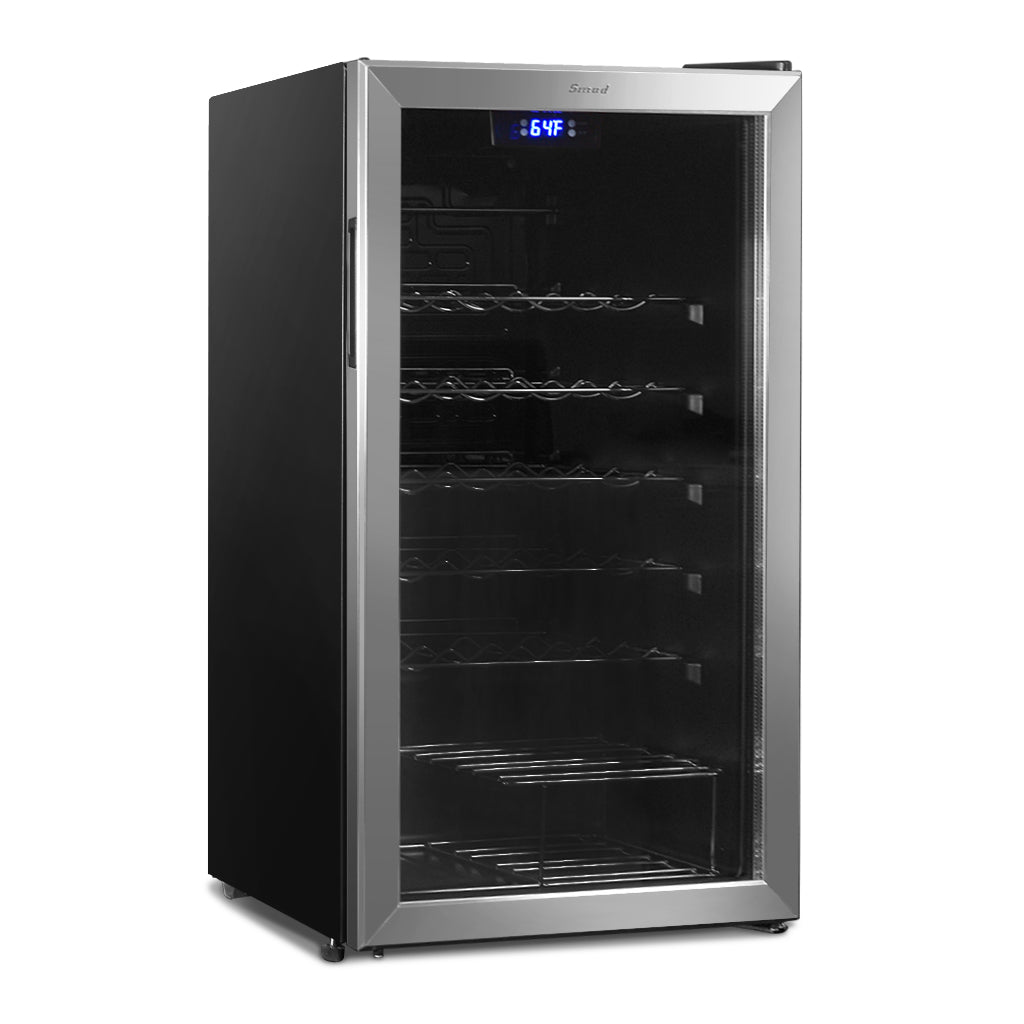 SMAD 35-Bottle Capacity Wine Cooler in Stainless Steel - front view