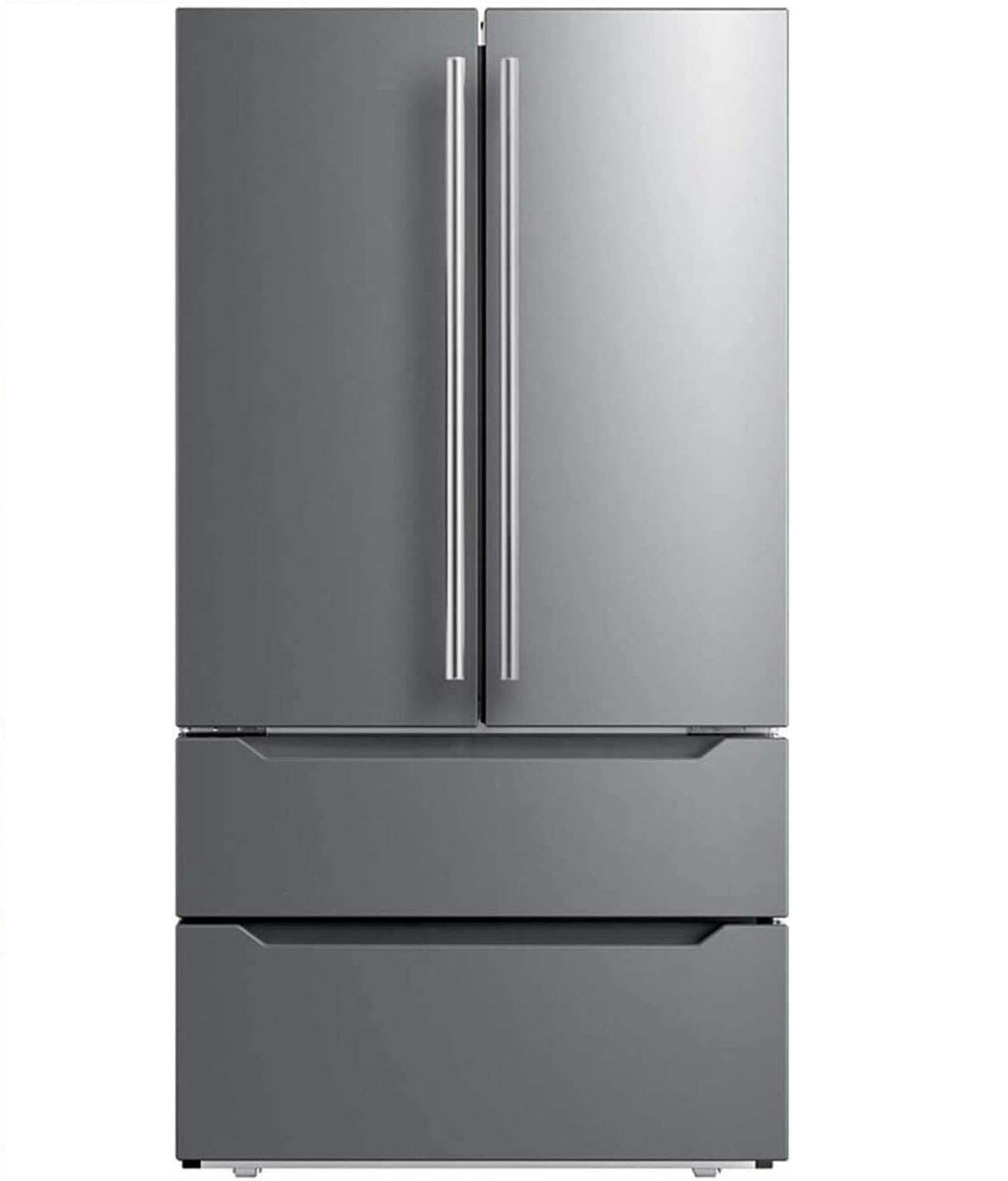 "SMAD 22.5 cu.ft Counter Depth French Door Refrigerator  - front view grey "